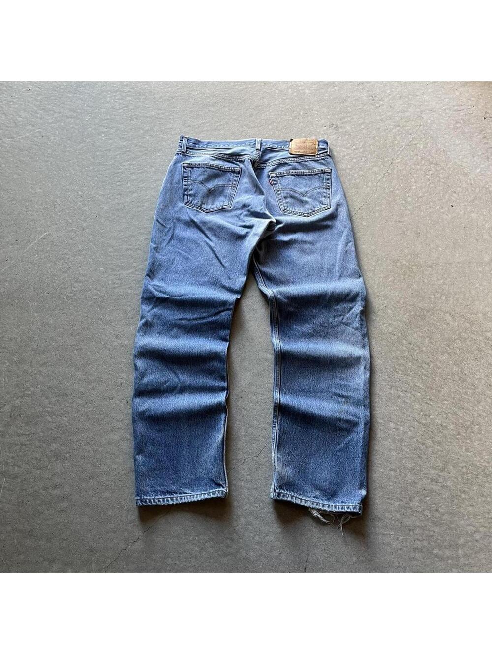 Vintage Levis 501xx Jeans Mens 36x34 Blue Denim Button Fly Light Wash 2000 Y2K